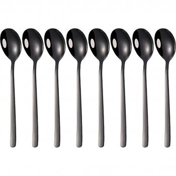 Juego de cucharillas de acero inoxidable con mango largo (8 uds.) para agitar bebidas