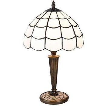 Lampada da tavolo Tiffany bianca Ø 25 x 43 cm