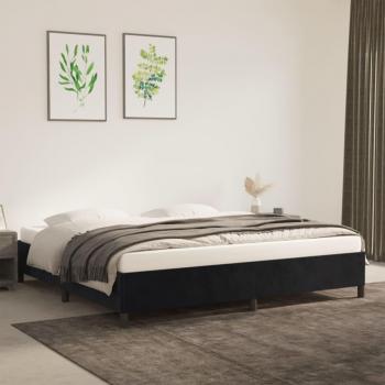 Samt-Bettgestell Schwarz 200x200 cm