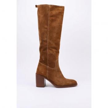Bota alta con taco de Lol VADEN para dama en tonalidad camello