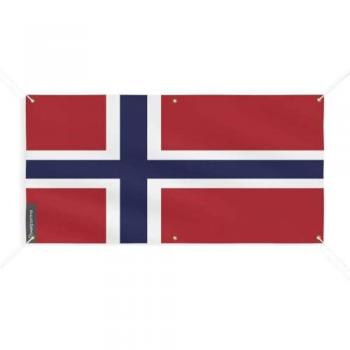 180x360 cm Norwegian Flag Banner in Polyester – 6 Eyelets