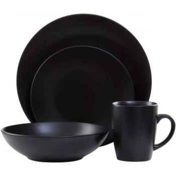 Orsina 16-Piece Elegant Black Dining Set