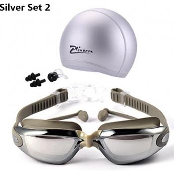 Lunettes de natation anti-buée avec chapeau