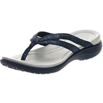 Crocs Capri Strappy Flip W, Sandalias Mujer, Marino (Navy)