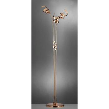 Lámpara de pie ZOE Ribbon 3 luces con brazos, cobre