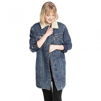 Duster Jean Sherpa Lee Femme Bleu Foncé S