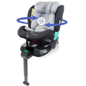Cadeira Auto Lionfix Pro 360º i-Size Infantil Reclinável Ajustável 40-150cm 0-12 anos Preto Cinza