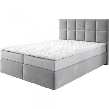 Lit à sommier tapissier Dream-Fine 140x200 Microfibre Grau