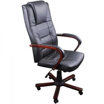 Silla Ergonómica para Escritorio en Cuero Negro