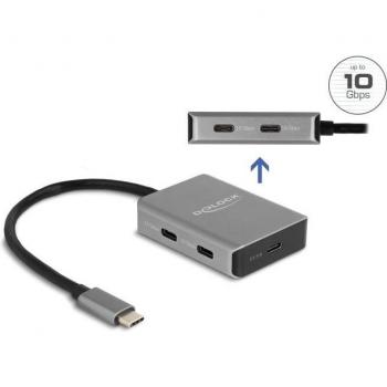DeLOCK 10 Gbps USB‑C Hub 4‑porta, colore Nero