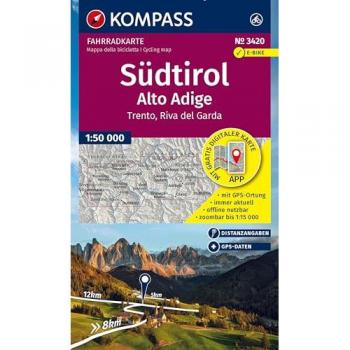 KOMPASS Fahrradkarte 3420 Südtirol / Alto Adige, Trento, Riva del Garda (4 Karten im Set) 1:50.000