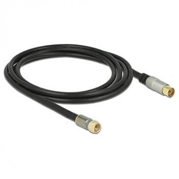 DELOCK 88962 Anschlusskabel: F‑Stecker auf IEC‑Buchse, RG‑6/U, 5 m – Schwarz