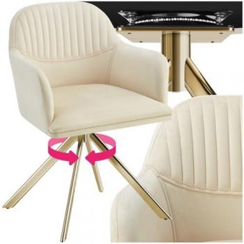Sedia Velluto 360° con Tocco Oro