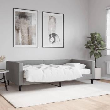 Lit de jour tissu gris clair 100x200 cm