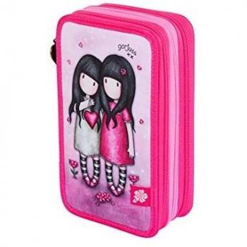 Sparkling Lilac Pencil Case, Santoro Gorjuss 607GJ14 Triple Zip