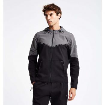 Heren capuchon sweatshirt met rits 24N-1101 XL zwart