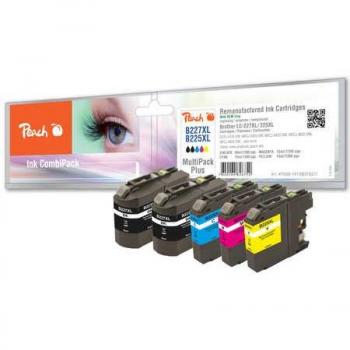 Peach B227 Spar Plus Pack Druckerpatronen XL (2xBK, C, M, Y) ersetzt Brother LC-227XLVALBP