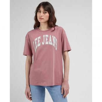 Lee Damen T-Shirt 100% Baumwolle Kurzarm Crew Neck rosa
