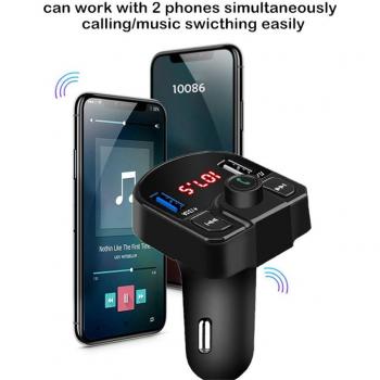 Kit FM Bluetooth 3.1A Mains Libres Voiture Double USB Chargeur Sans Fil Lecteur MP3 TF U Disque