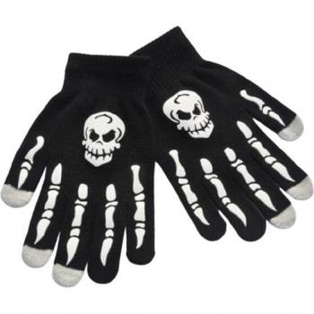 Guantes de punto Halloween con esqueleto