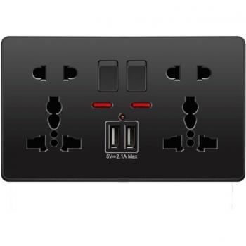 Enchufe de pared con pulsador y USB 2.1A
