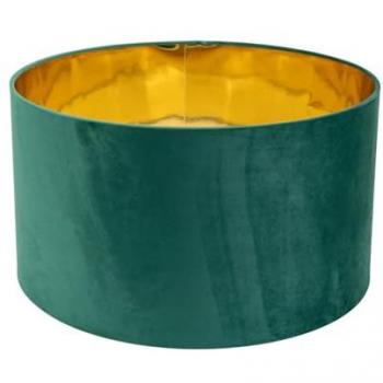 Bottle Green Velvet Ceiling Lamp with Gold Inner and Built‑In Bulb