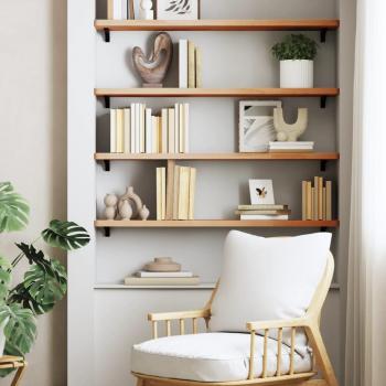 Wall-Mounted Solid Wood Shelf