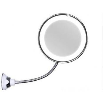 360 Swivel LED Lighted Makeup Mirror 10x5 with Bendable Gooseneck