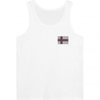 VikingFlag V-Neck – Faroe Islands Graphic, Classic White, 100% Cotton, Slim-Fit, Mixed Gender
