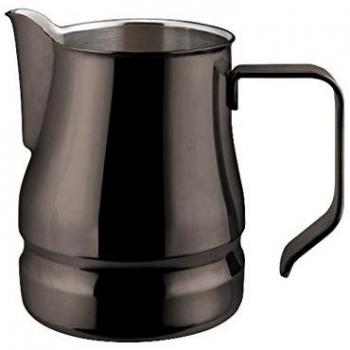 Lattiera per Cappuccino e Latte Art, Acciaio Inox 18/10, Nera, 75 cl