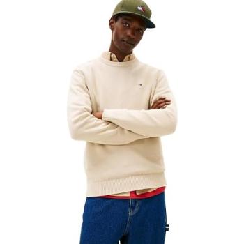 TOMMY JEANS Maglioncino girocollo beige con logo
