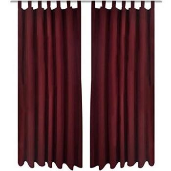 Bordeaux Loop Top Curtains, 2 Pack, 140 x 245 cm