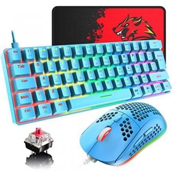 RGB Gaming Duo LexonMini 60% – Mechanisch, 62 Tasten, Typ‑C Wired, 19‑Lichtzonen, 6400 DPI