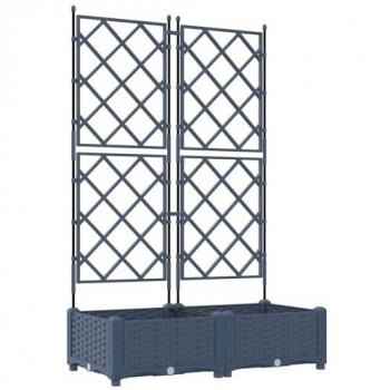 Dual Garden Planters with Trellis – Grey, 80 × 40 × 125.5 cm