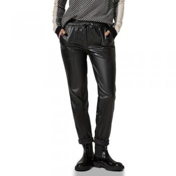 Pantalon Femme en Simili Cuir Noir Cecil S
