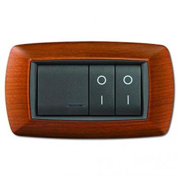 Placca 4 Moduli Legno Chiaro Mylife