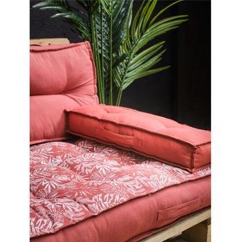 Red Outdoor Ottoman 58x10x20 cm by Terracotta Spirit Garden