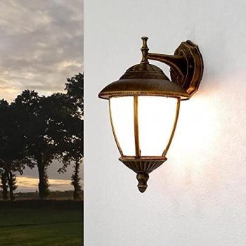 Außenlampe Madrid IP43 E27 Wandleuchte gold