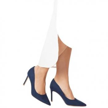 Navy Women's Wide Fit Dash Pointed Court Shoes