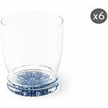 Set de 6 Vasos de Agua Excelsa Boheme Cristal Azul