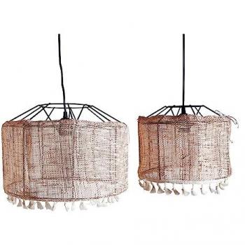 Lampe de plafond en fer blanc cassé 35x35x28 cm