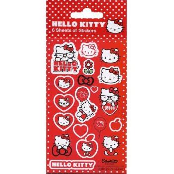 Hello Kitty Wandaufkleber One Size Weiß/Rot