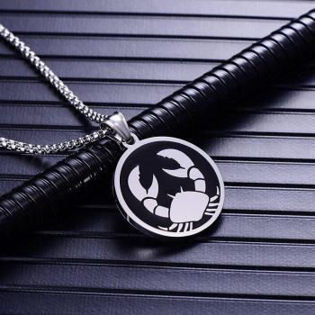 Stainless Steel Zodiac Sign Necklace for Men