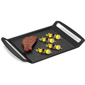Relaxdays Non-stick Cooking Plate for Grilling, 23 x 26 cm, Anthracite