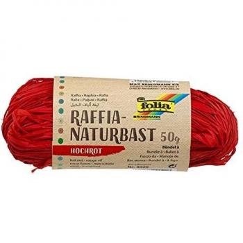Folia rafia 50 g, rojo intenso