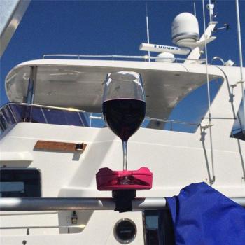 Outdoor Wijnglas Houder met Zuignap en Opslagplank