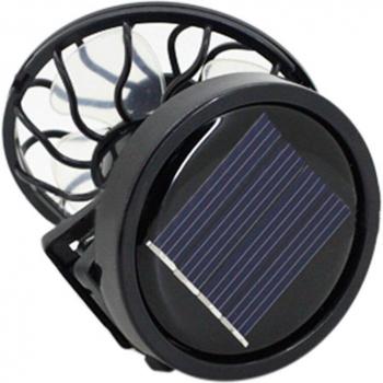 TravelCool Solar Clip‑on Fan – Black Mini Panel for Camping & Fishing