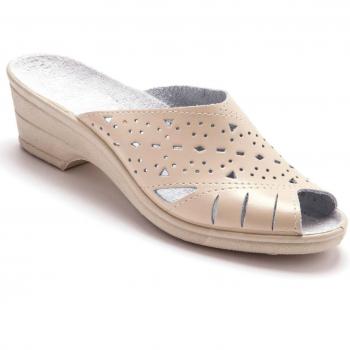 Mules Pédiconfort en cuir ajouré pour femme