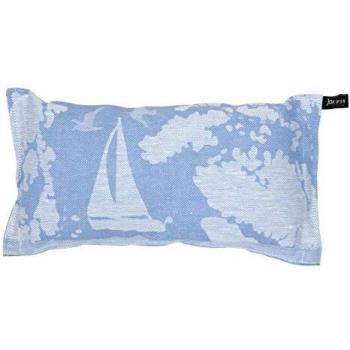 Jokipiin SAARISTO Sauna & Reisekissen aus Leinen – Blau, Made in Finland