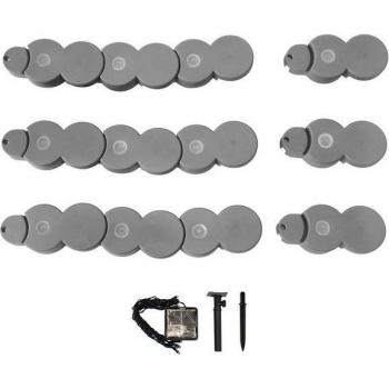 HTI‑Living Beeteinfassung 22×4,5 cm – 380 cm grau, Solar‑Lichterkette